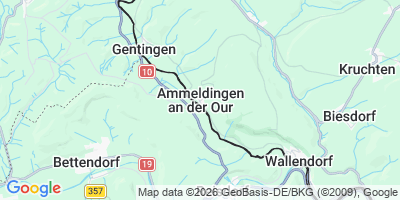 Karte Ammeldingen an der Our