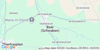 Karte Baar (Schwaben)