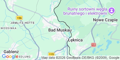 Karte Bad Muskau / Mužakow