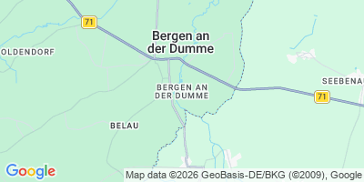 Karte Bergen an der Dumme