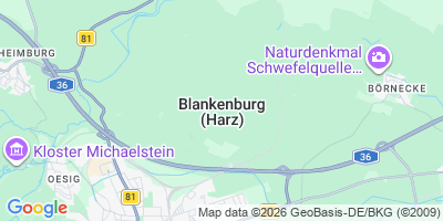 Karte Blankenburg (Harz)