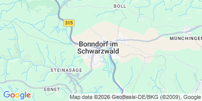 Karte Bonndorf im Schwarzwald