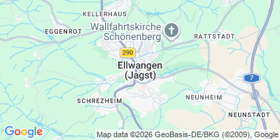 Karte Ellwangen (Jagst)