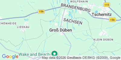 Karte Groß Düben / Dźěwin