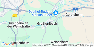 Karte Großkarlbach