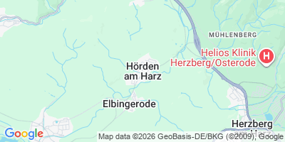 Karte Hörden am Harz
