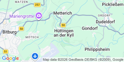 Karte Hüttingen an der Kyll