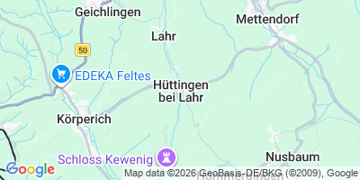 Karte Hüttingen bei Lahr