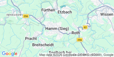 Karte Hamm (Sieg)
