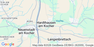 Karte Hardthausen am Kocher