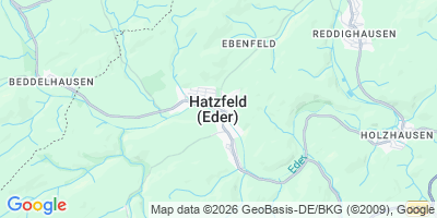 Karte Hatzfeld (Eder)