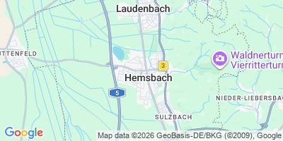 Karte Hemsbach