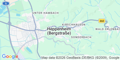 Karte Heppenheim (Bergstraße)