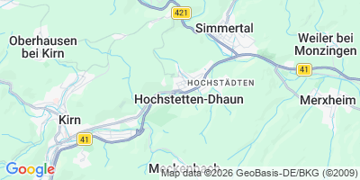 Karte Hochstetten-Dhaun