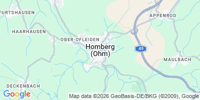 Karte Homberg (Ohm)