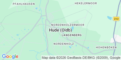 Karte Hude (Oldb)