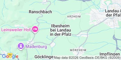 Karte Ilbesheim bei Landau in der Pfalz