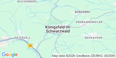 Karte Königsfeld im Schwarzwald
