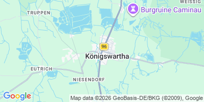 Karte Königswartha / Rakecy