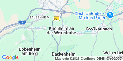 Karte Kirchheim an der Weinstraße
