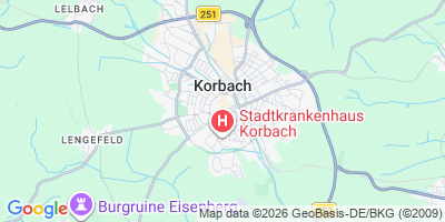 Karte Korbach, Hansestadt