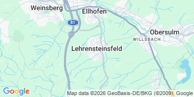 Karte Lehrensteinsfeld
