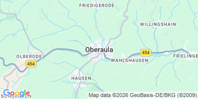 Karte Oberaula