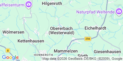 Karte Obererbach (Westerwald)