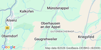 Karte Oberhausen an der Appel