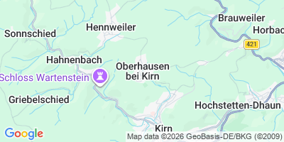 Karte Oberhausen bei Kirn