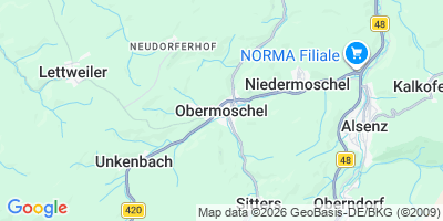 Karte Obermoschel, Stadt