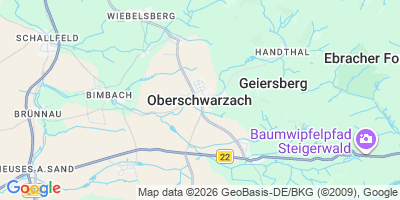 Karte Oberschwarzach