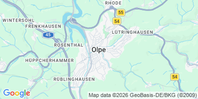 Karte Olpe, Stadt