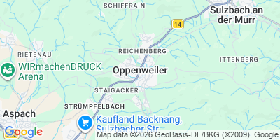 Karte Oppenweiler