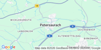 Karte Petersaurach