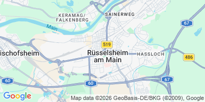 Karte Rüsselsheim am Main