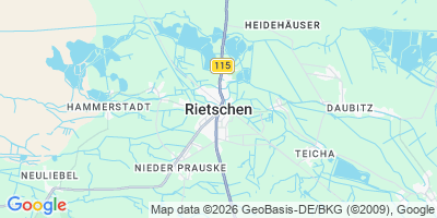 Karte Rietschen / Rěčicy