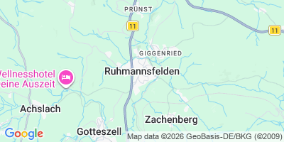 Karte Ruhmannsfelden