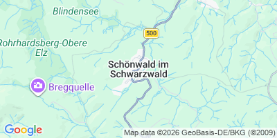 Karte Schönwald im Schwarzwald