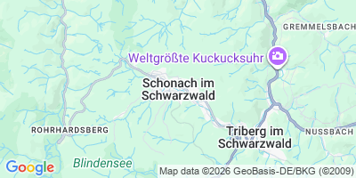 Karte Schonach im Schwarzwald