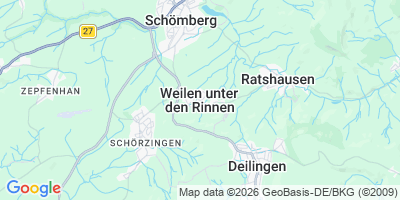 Karte Weilen unter den Rinnen