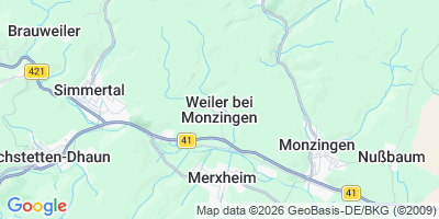 Karte Weiler bei Monzingen