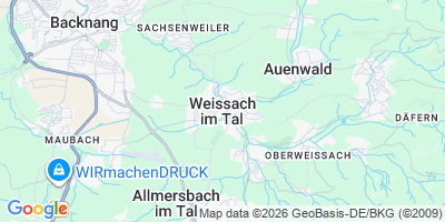 Karte Weissach im Tal