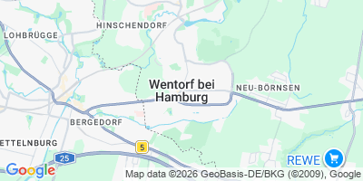 Karte Wentorf bei Hamburg