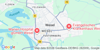 Karte Wesel, Stadt
