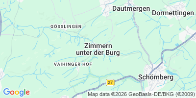 Karte Zimmern unter der Burg
